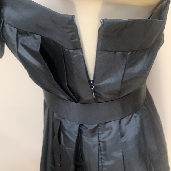 100% Silk Laundry Black Pleated Puff Party Dress - Picture 7 of 12